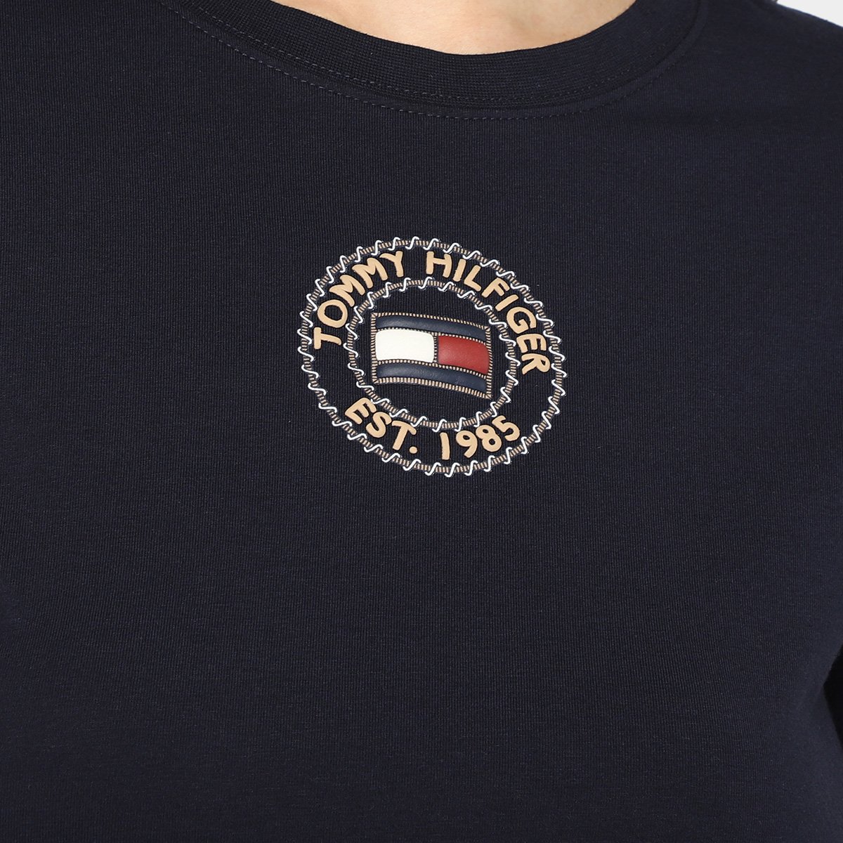 Camiseta Slim Tommy Hilfiger Nautical Graphic Feminina - Tam: M - 2