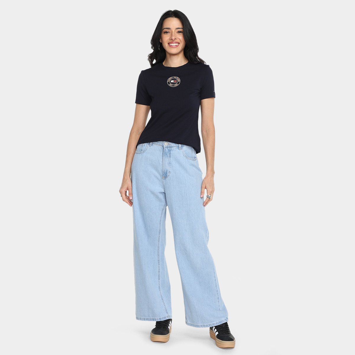 Camiseta Slim Tommy Hilfiger Nautical Graphic Feminina - Tam: M - 3
