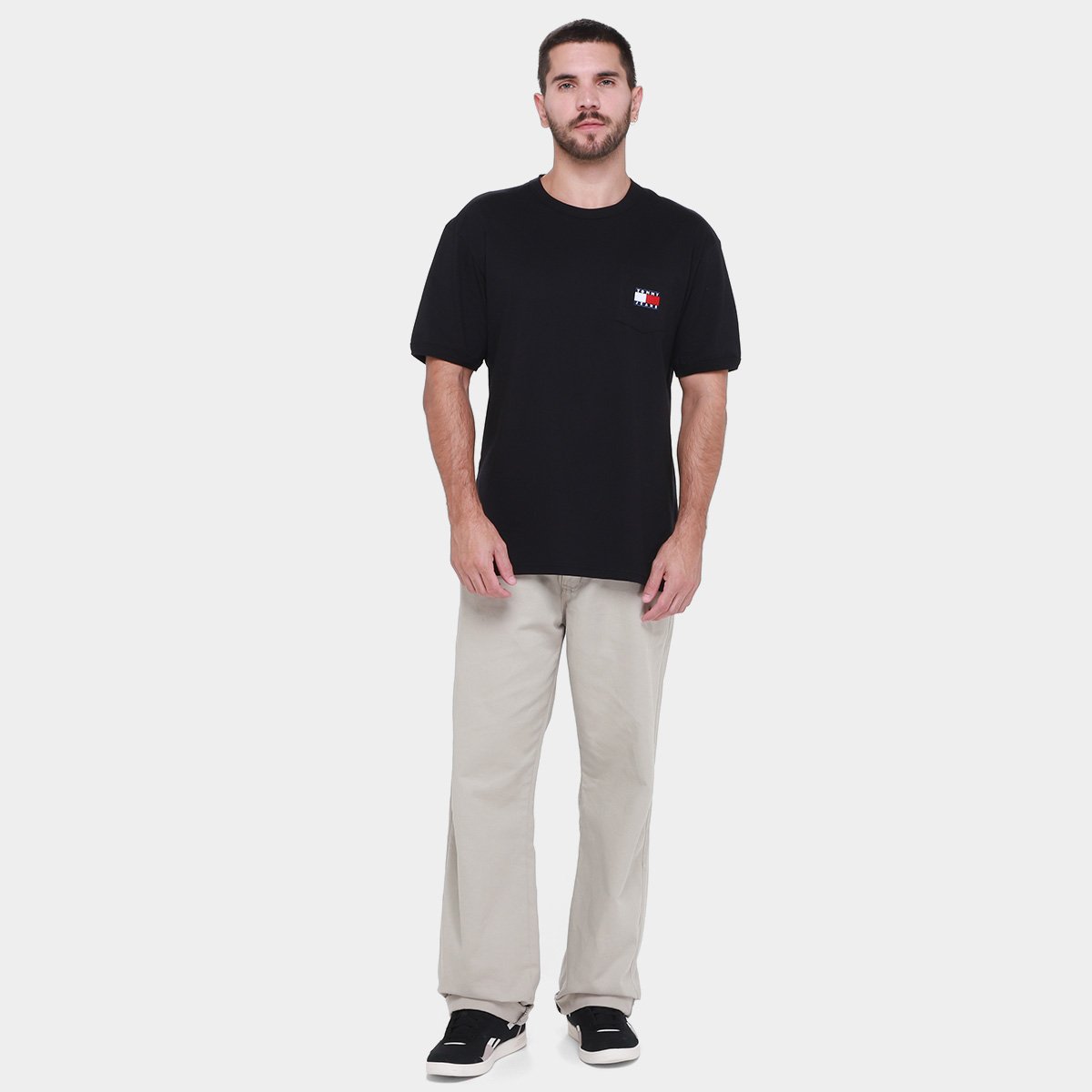 Camiseta Tommy Jeans Badge Pocket Masculina - Tam: P - 3