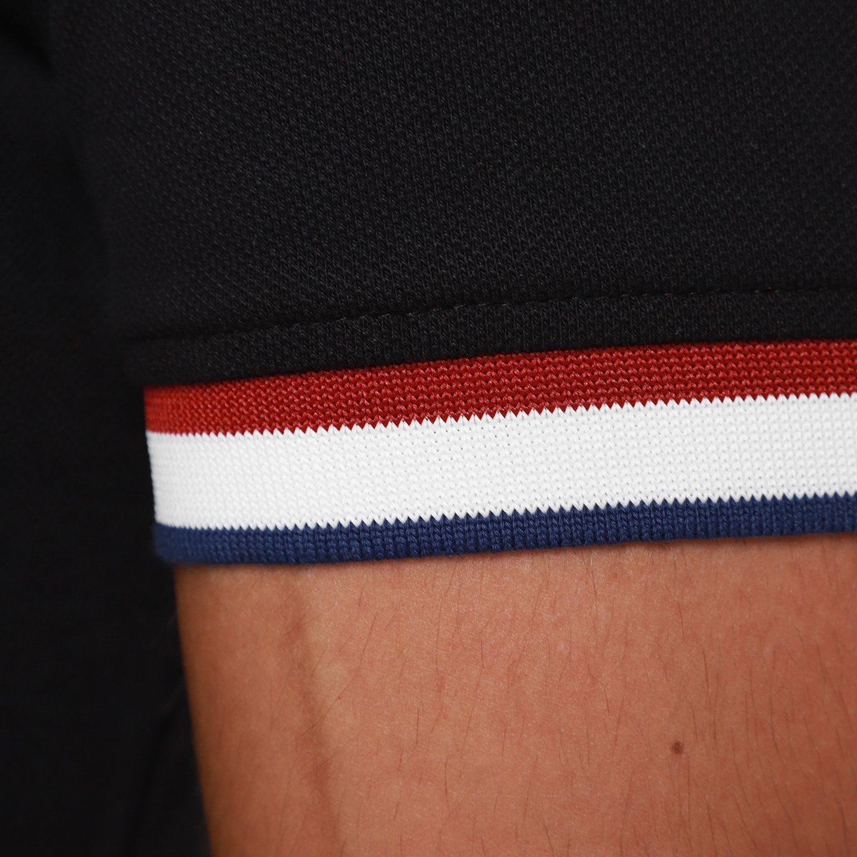 Camisa Polo Tommy Hilfiger Slim Fit Cuff Interest Masculina - Tam: P - 3