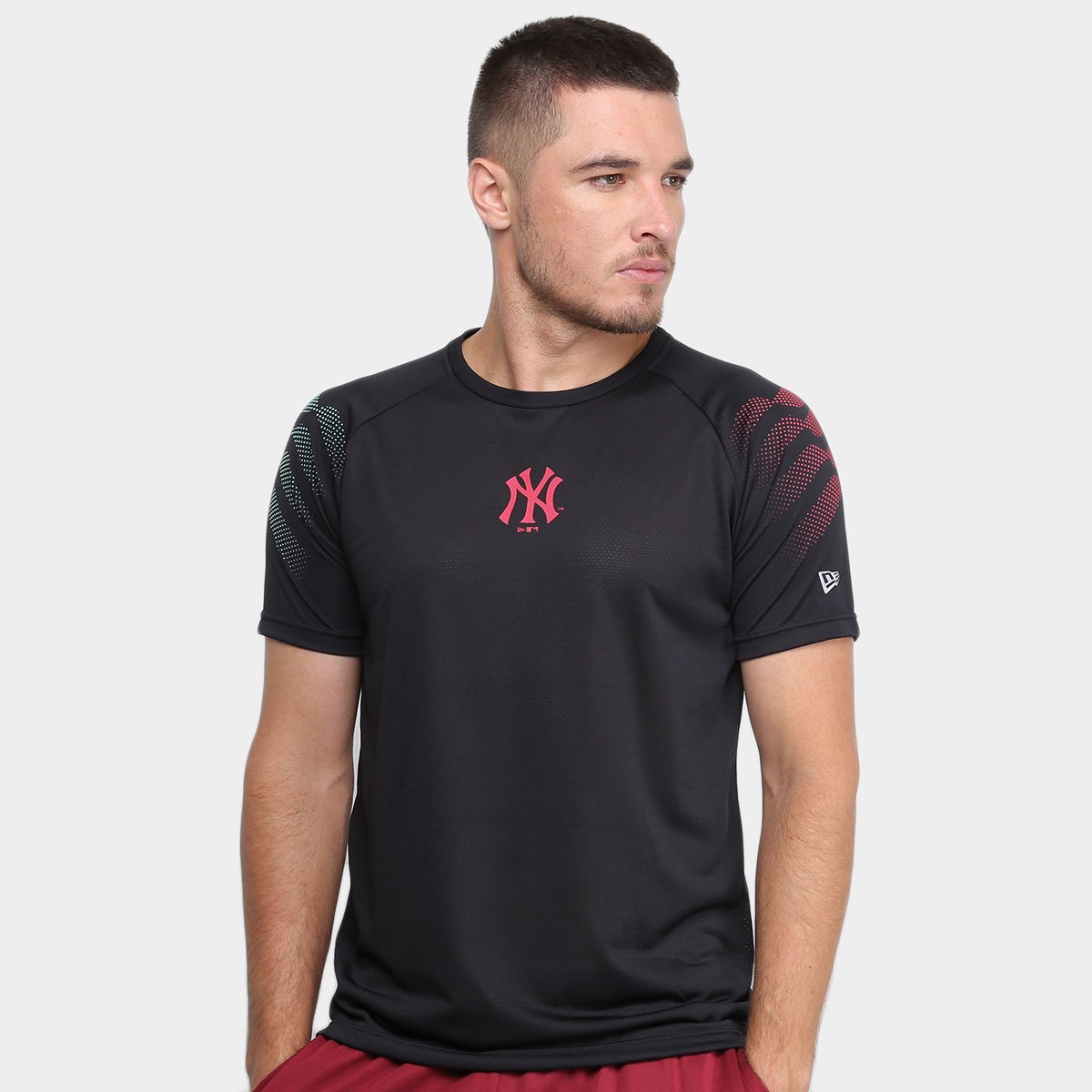 Camiseta MLB New York Yankees New Era Performance Three Blk Masculina