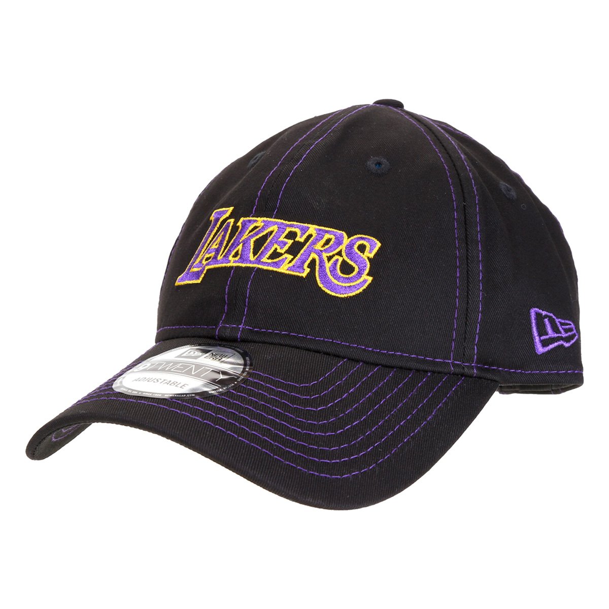 Boné New Era NBA Los Angeles Lakers Aba Curva Strapback 920 St Core Stitch