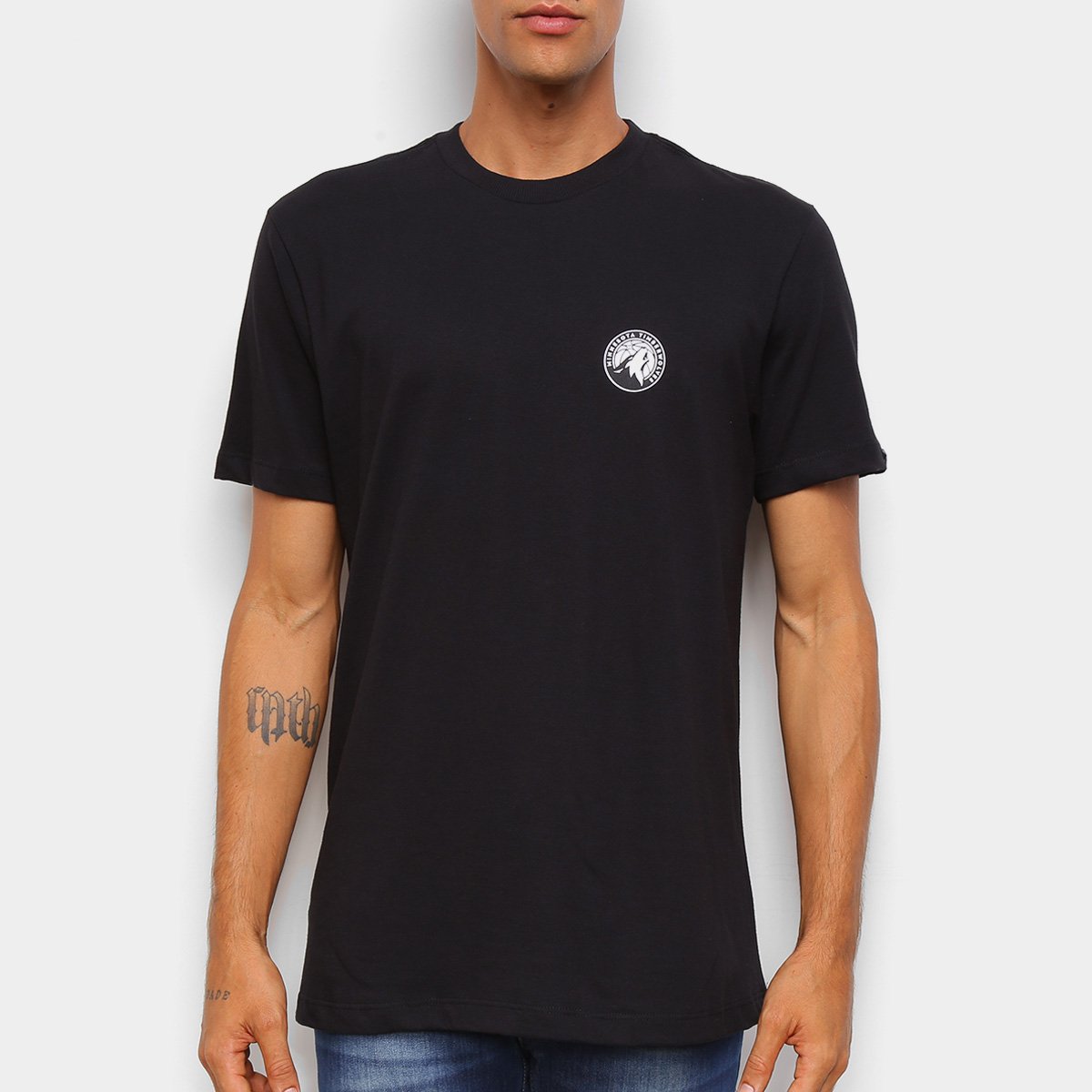 Camiseta Black Pack NBA Minnesota Timberwolves New Era Logo Mintim Masculina
