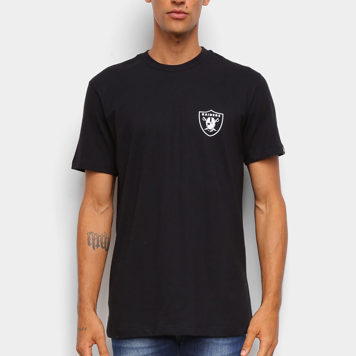 Camiseta Black Pack NFL Las Vegas Raiders New Era Logo Shield Masculina