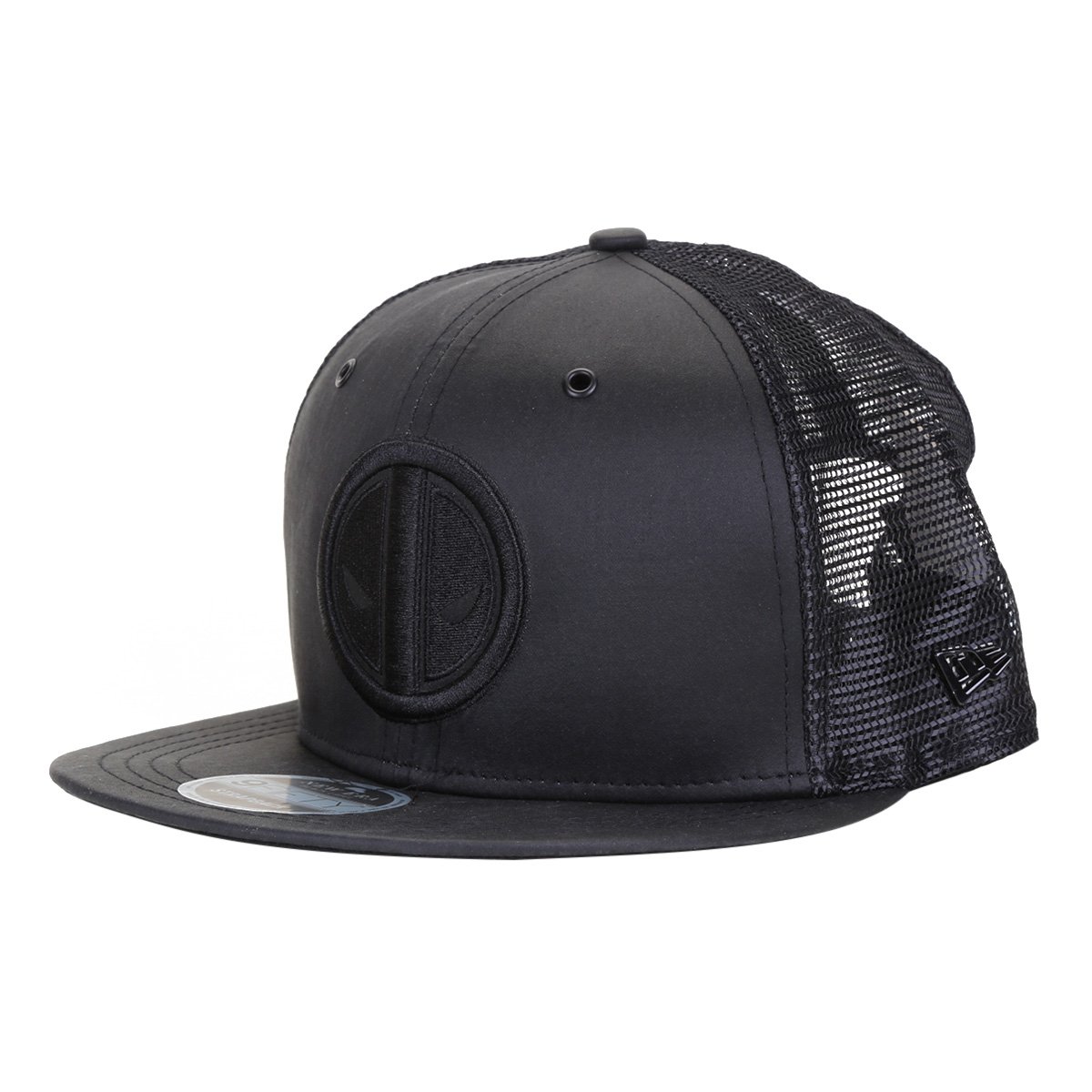 Boné New Era Aba Reta Strapback Trucker Moleskin 950 Deadpool