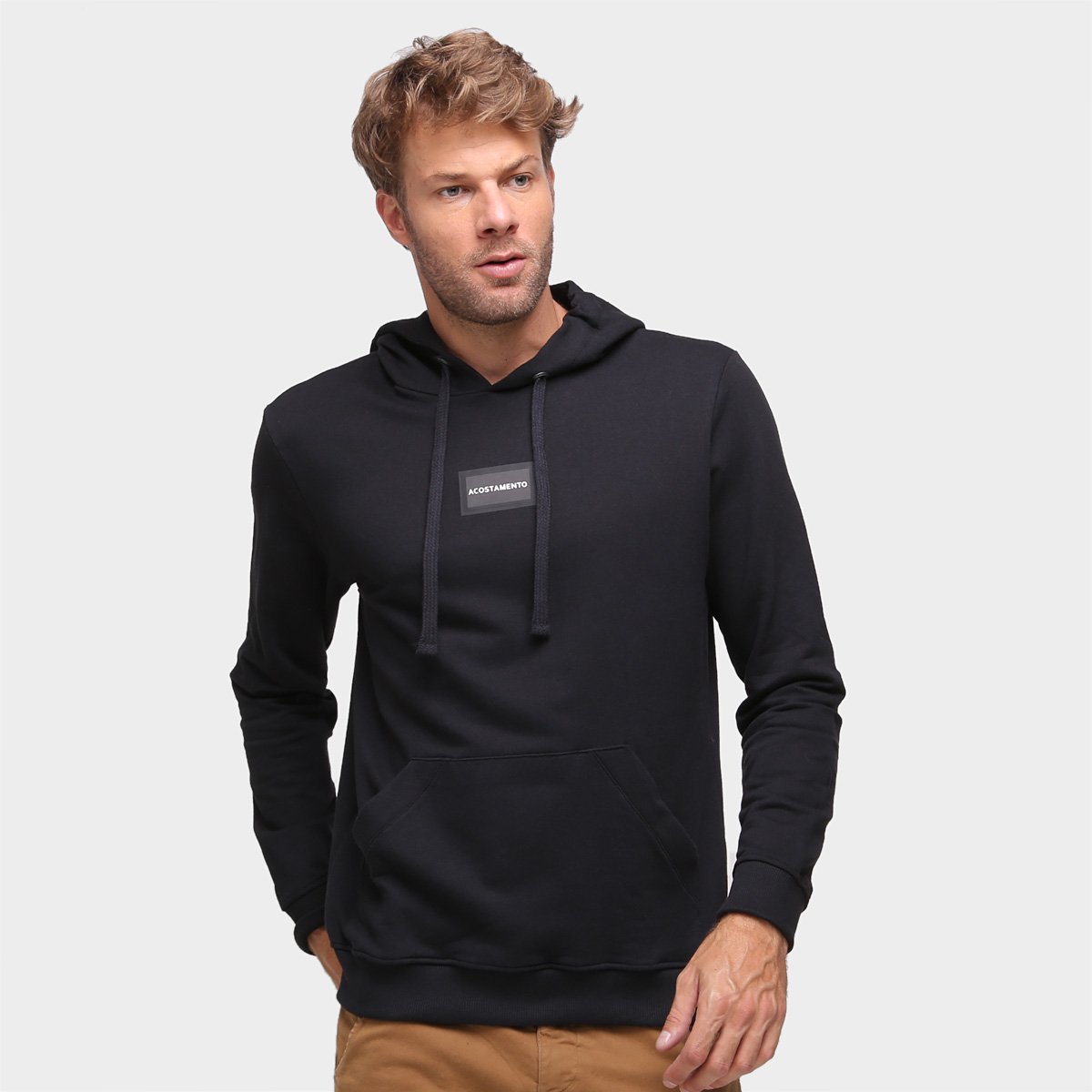 Moletom Acostamento Básico Com Capuz Masculino