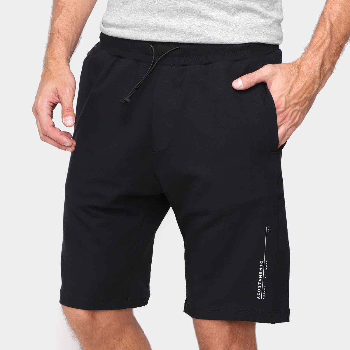 Bermuda Moletom Acostamento Slim Masculina