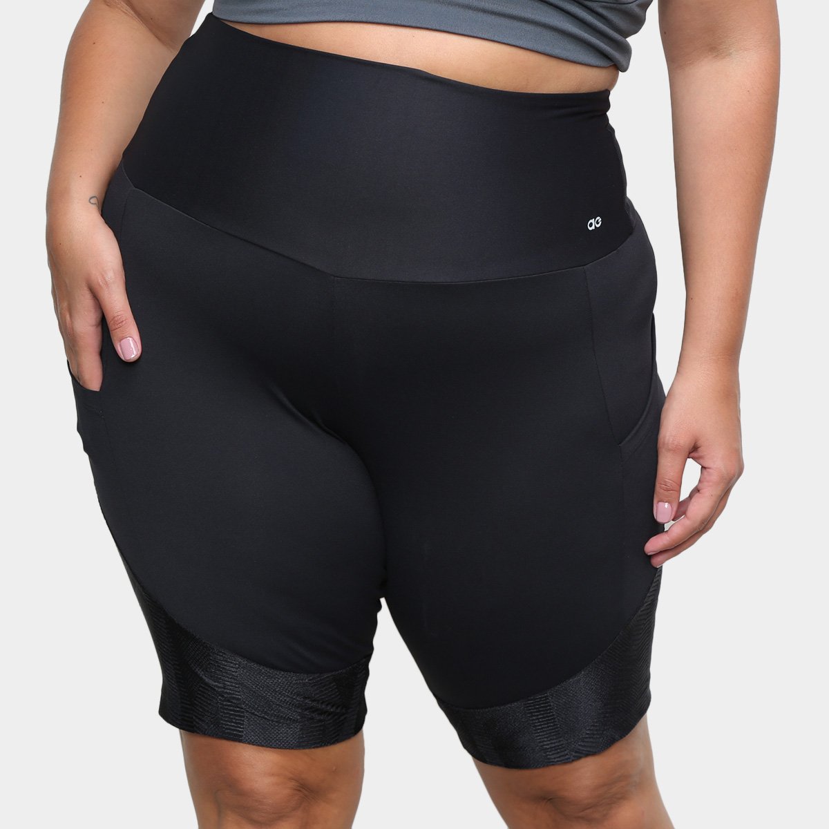 Bermuda Plus Size Alto Giro Hyper Cintura Alta Feminina