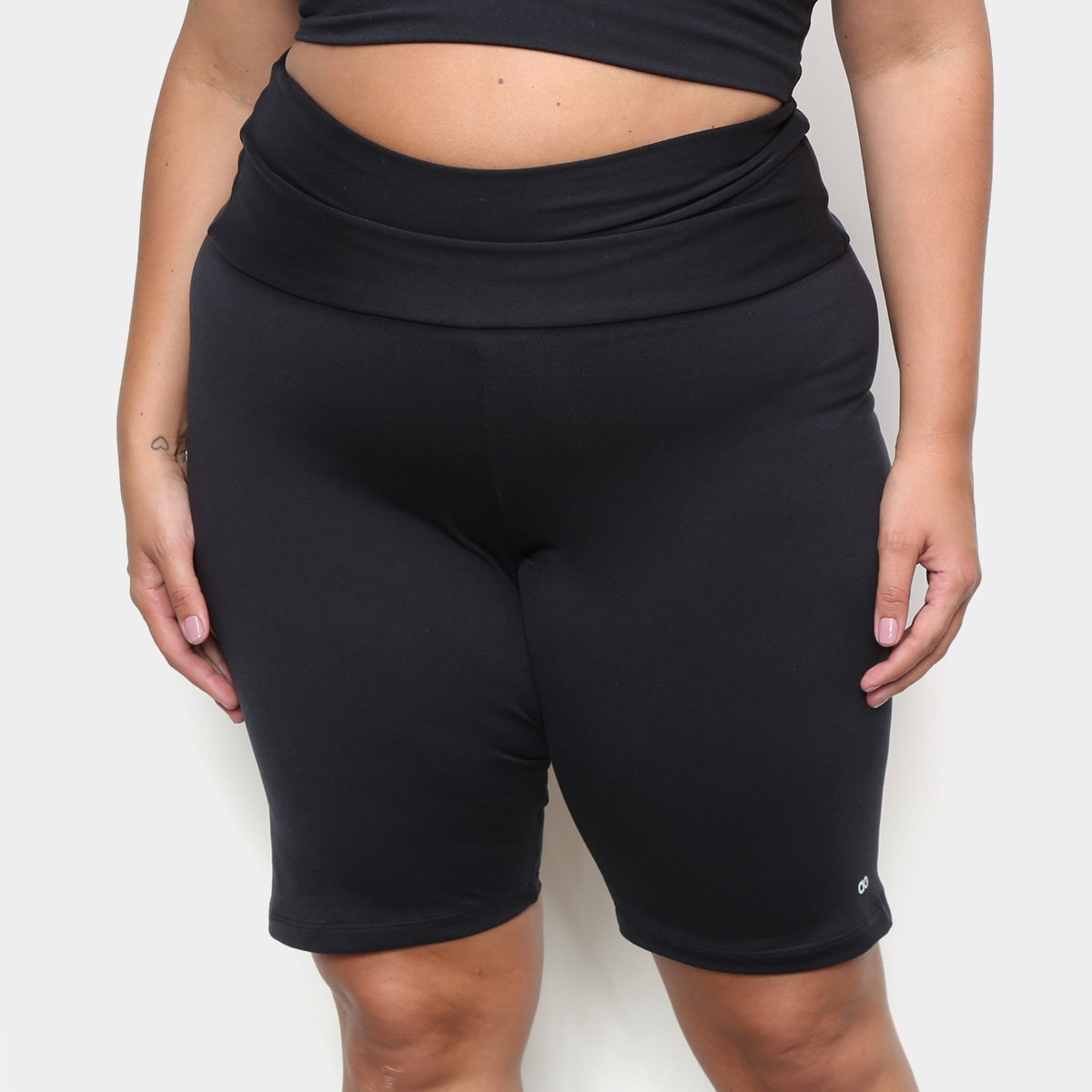Bermuda Plus Size Alto Giro Supplex Cintura Alta Feminina