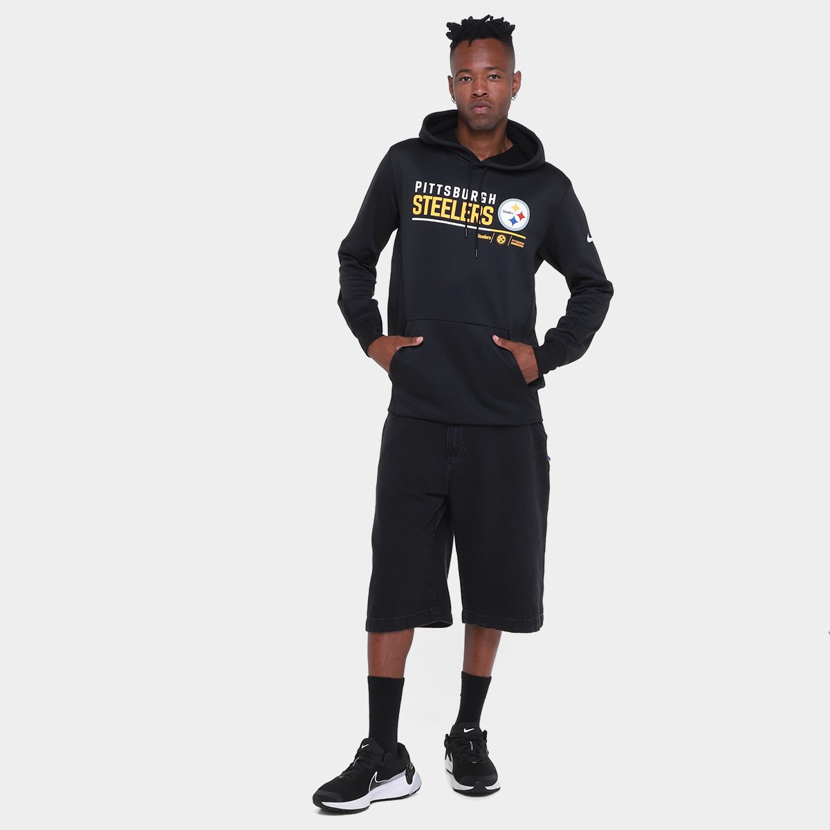 Moletom NFL Pittsburgh Steelers Nike C/ Capuz Masculino - Tam: P - 3
