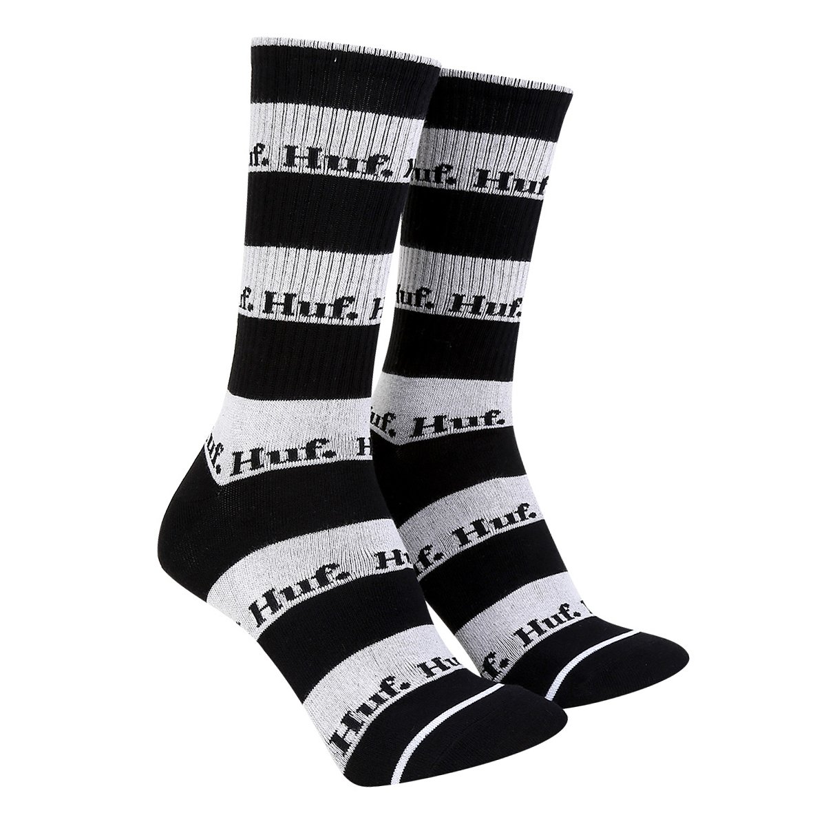 Meia Cano Alto Huf Stripes Logo Crew