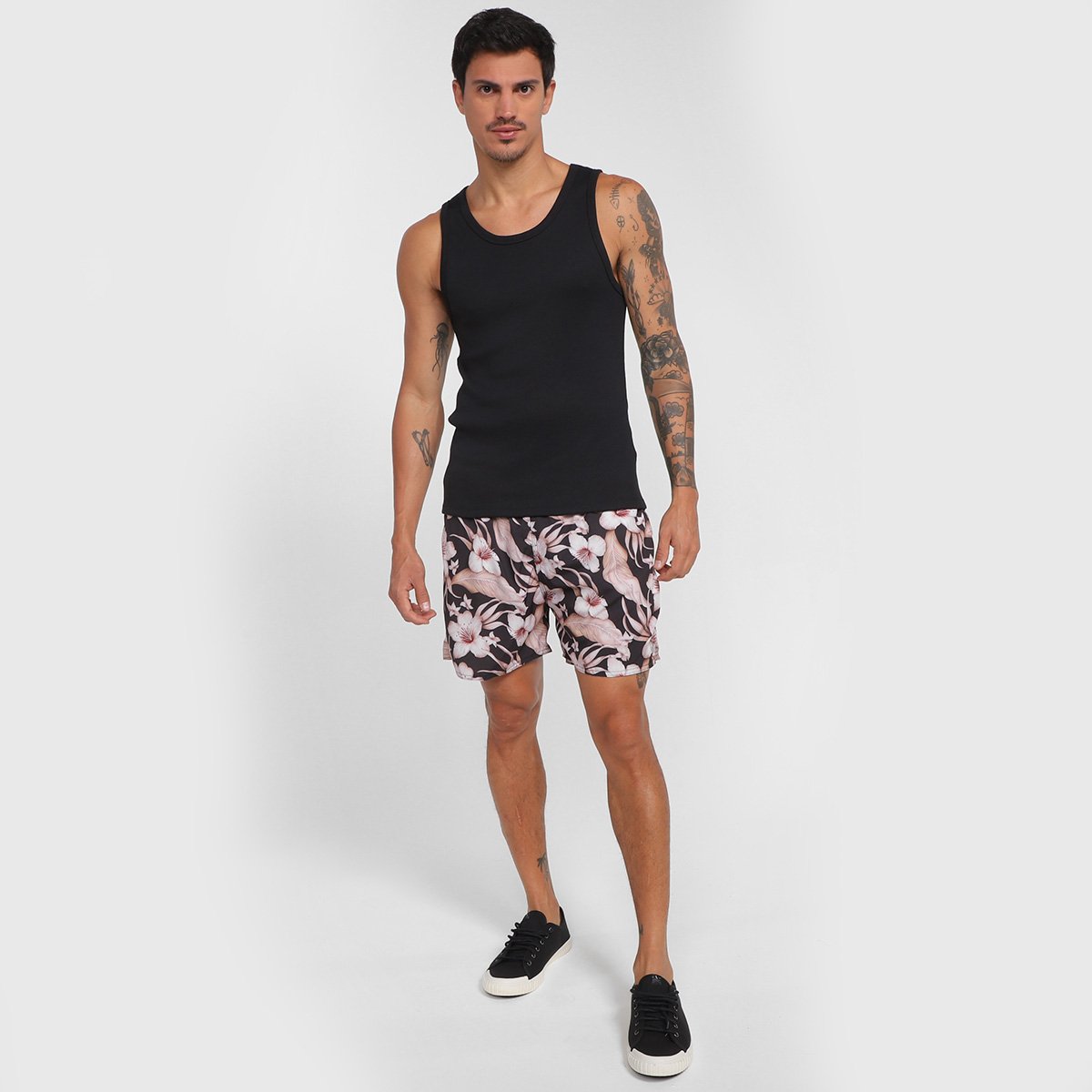 Shorts Taco Estampa Flx Hibisco Flores Masculino - Tam: P - 1