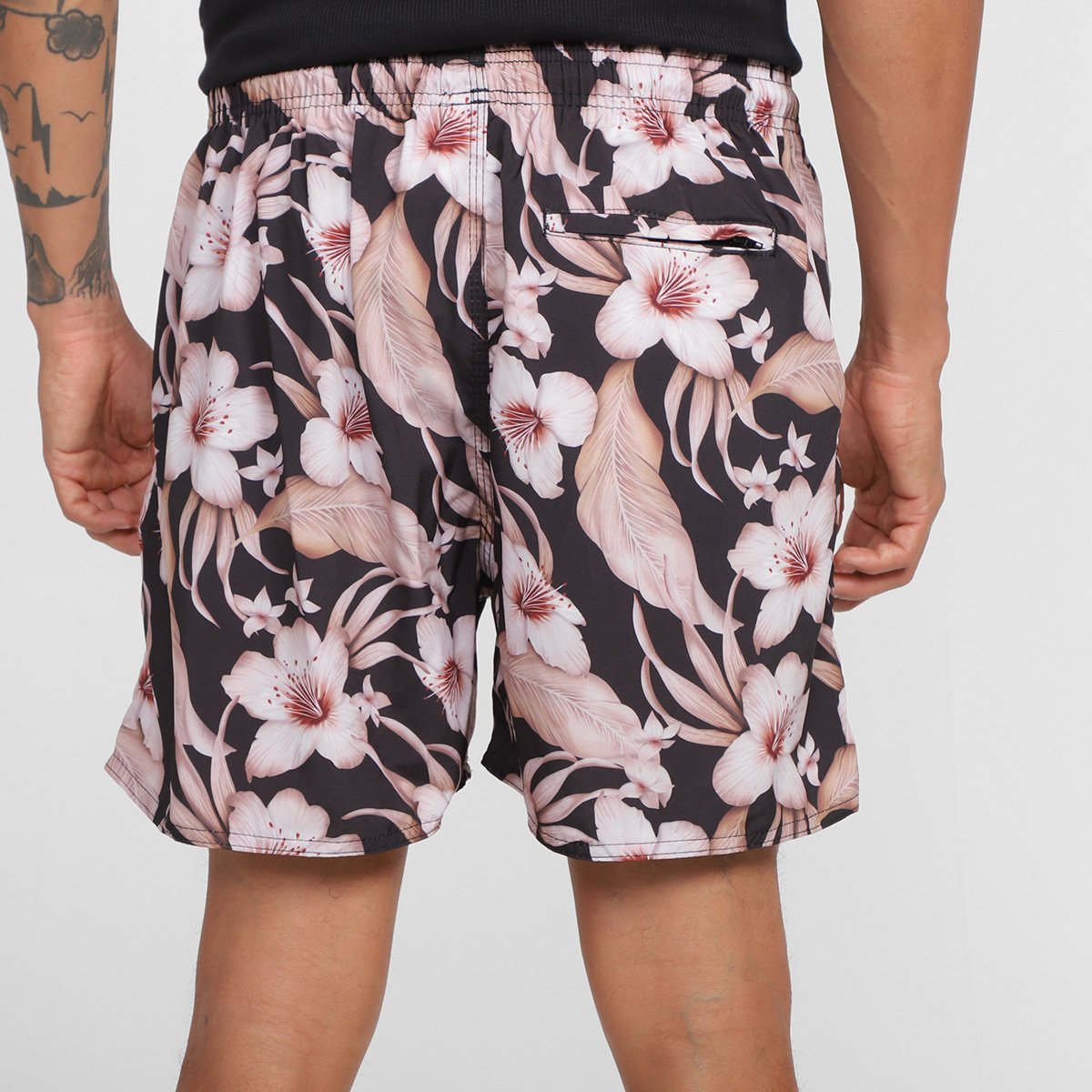 Shorts Taco Estampa Flx Hibisco Flores Masculino - Tam: P - 2