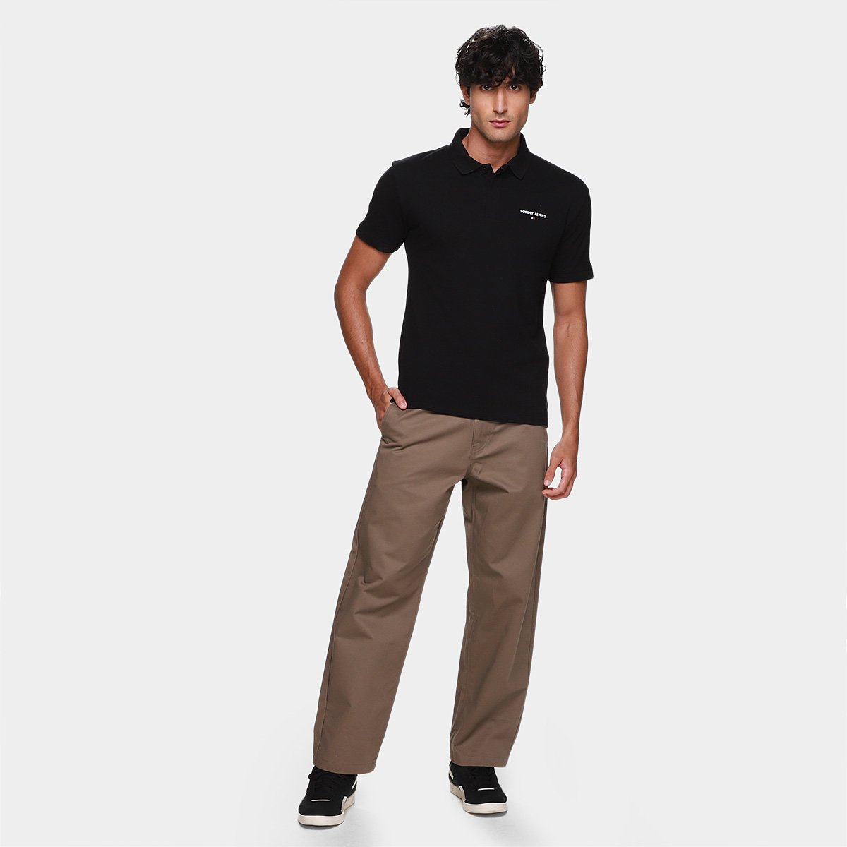 Camisa Polo Tommy Jeans Linear Masculina - Tam: P - 5