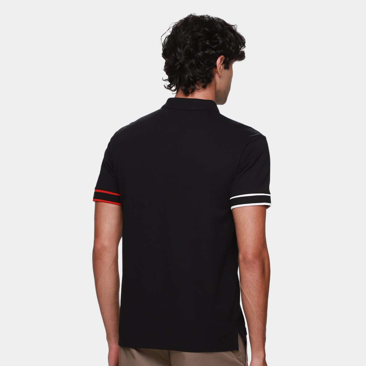 Camisa Polo Tommy Jeans Flag Cuff Masculina - Tam: P - 1