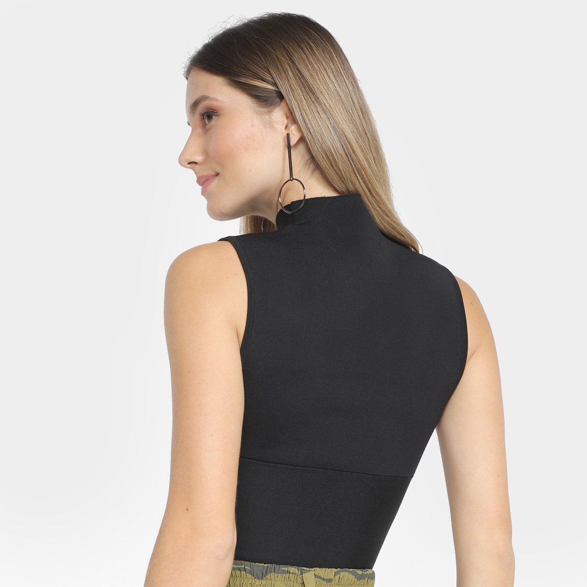 Regata Cropped Tricot Animale Pala Feminino - Tam: G - 1