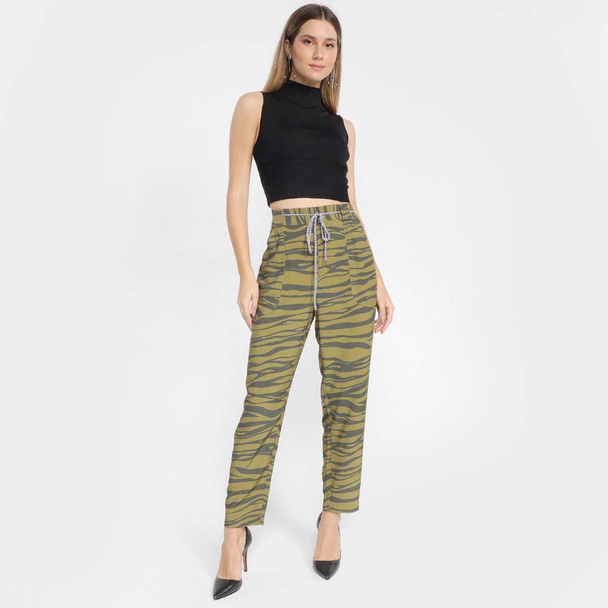 Regata Cropped Tricot Animale Pala Feminino - Tam: G - 3