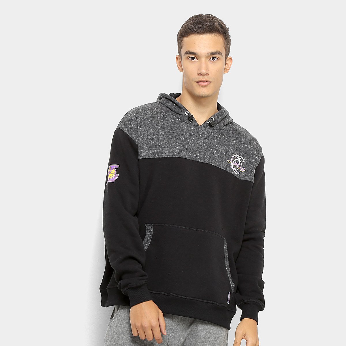 Moletom NBA XXG Los Angeles Lakers Canguru Masculino