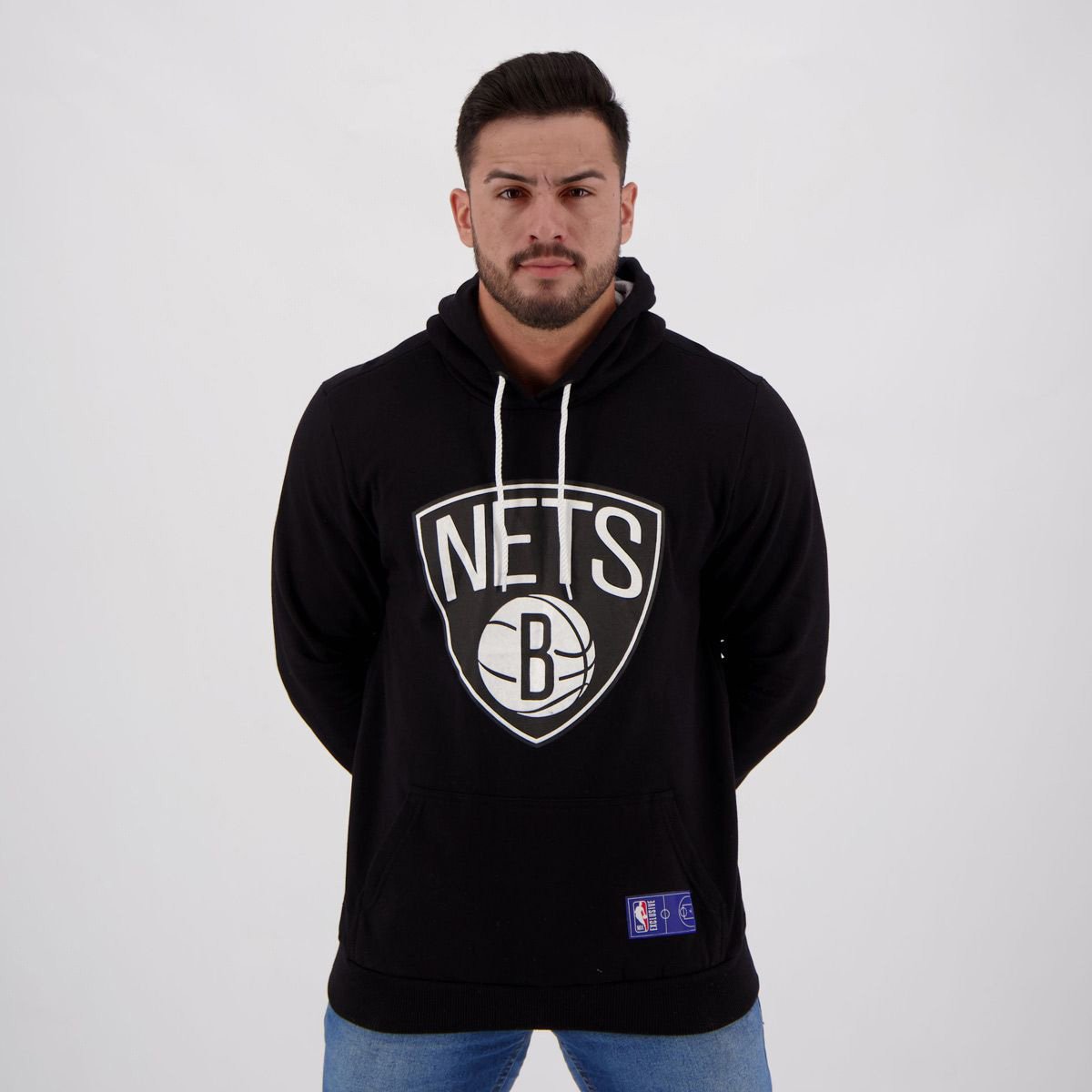 Moletom NBA Brooklyn Nets Canguru Masculino