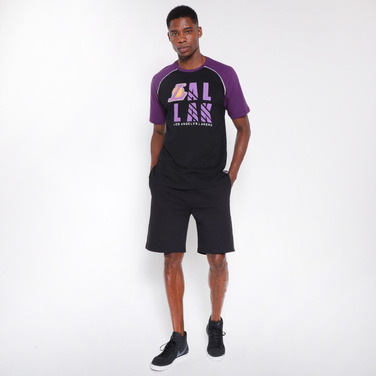 Camiseta NBA Los Angeles Lakers Raglan Masculina - Tam: G - 3