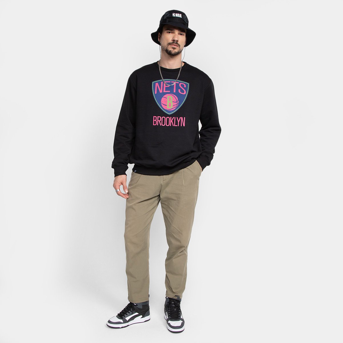 Moletom NBA Nets Brooklin Neon Colors Masculino - Tam: GG - 3