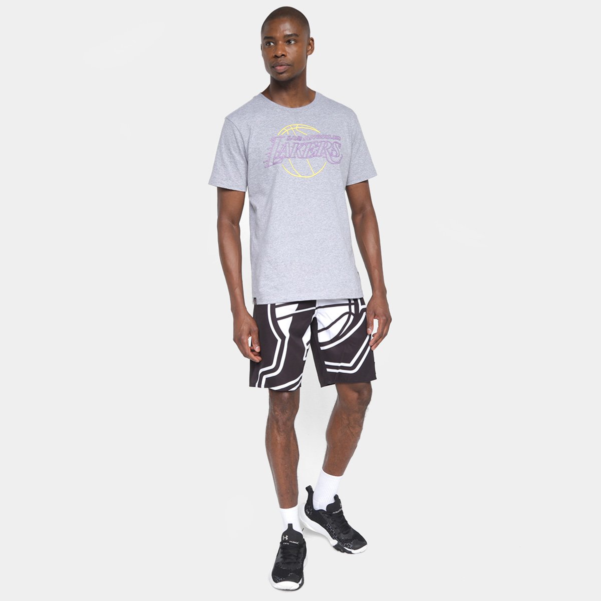 Bermuda NBA Los Angeles Lakers Maxi Logo Masculina - Tam: 40 - 3
