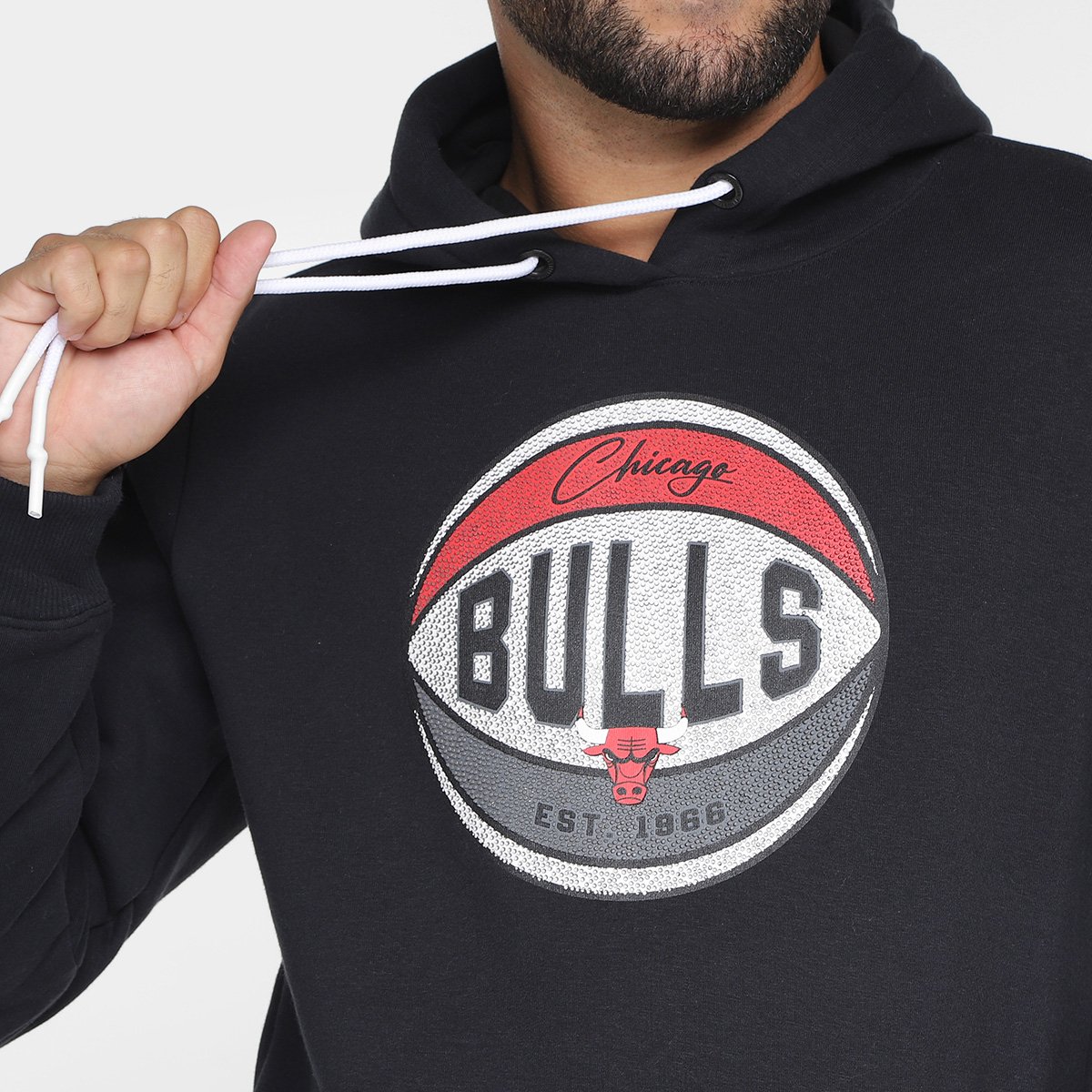 Moletom NBA Chicago Bulls Basketball Masculino - Tam: P - 2