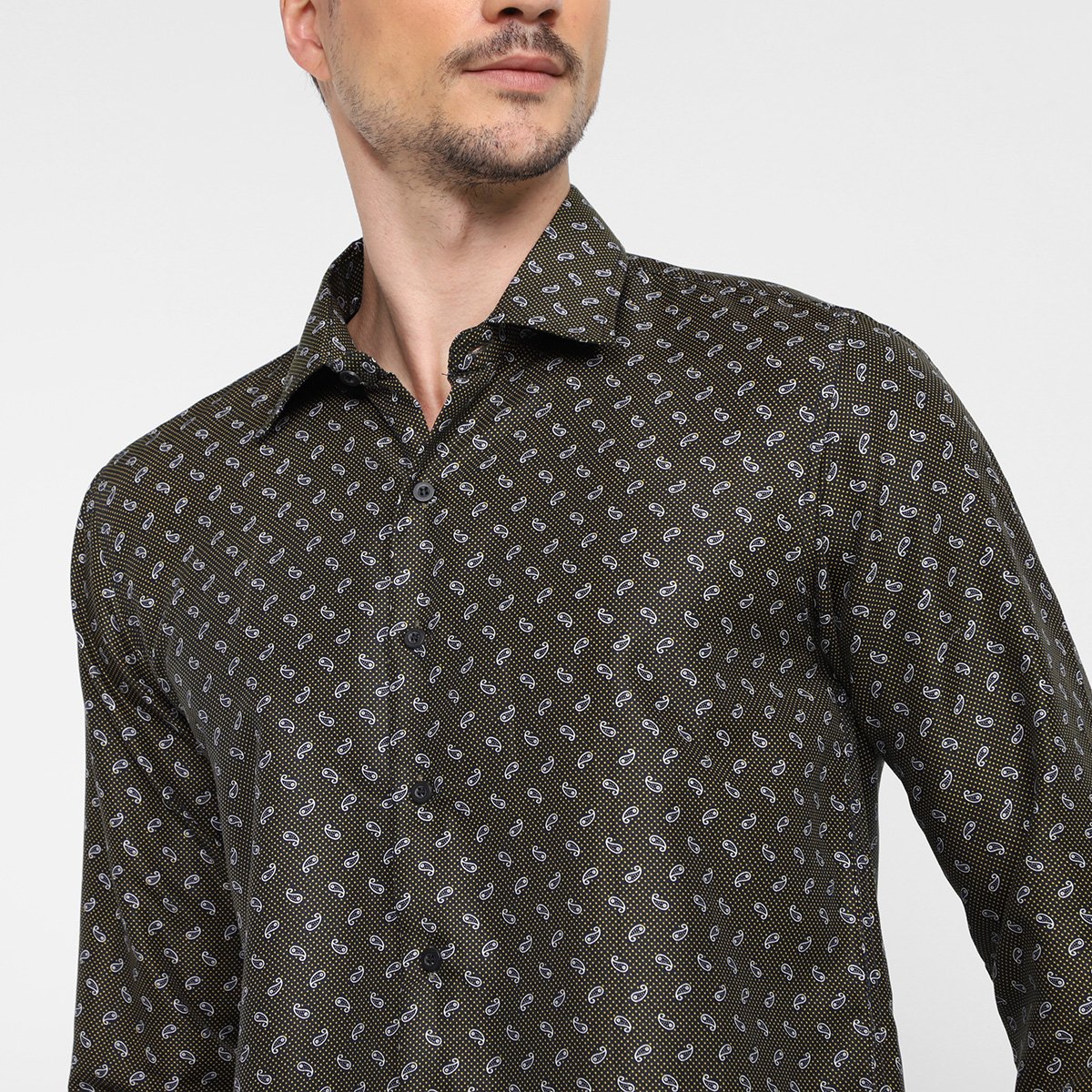 Camisa Social Black River Paisley Masculina - Tam: G - 2