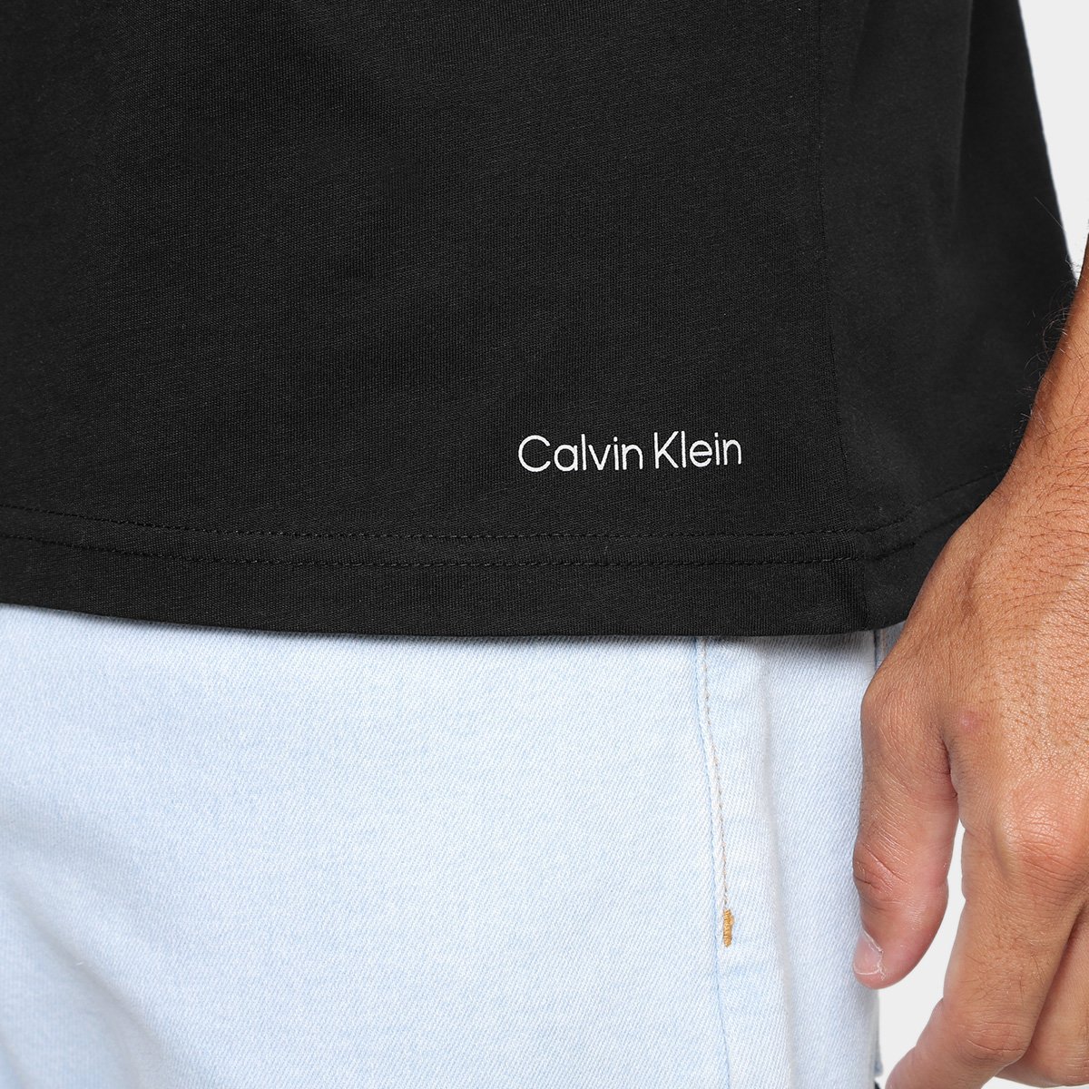 Kit Camiseta Calvin Klein Casual Masculina - 2 Peças - Tam: M - 3