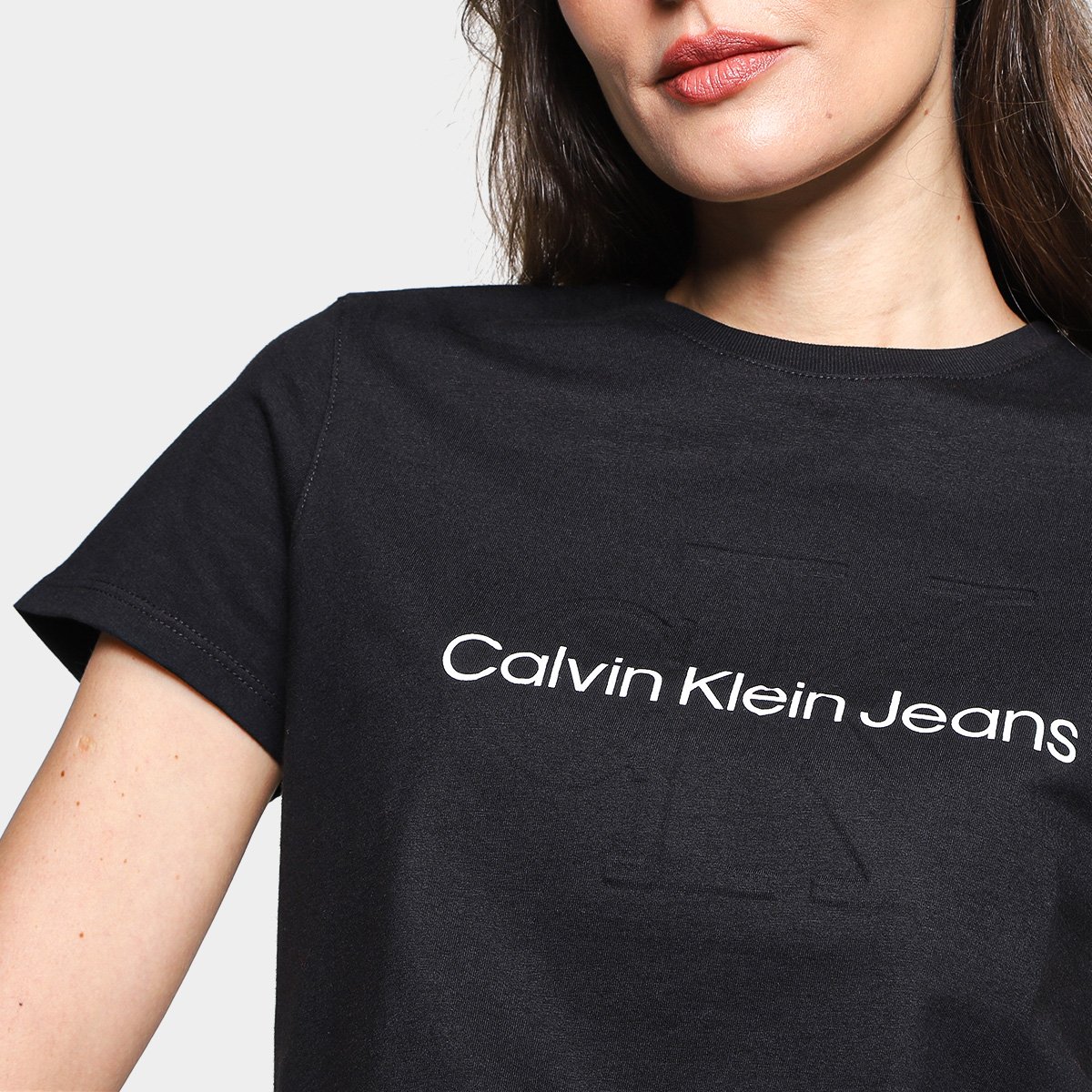 Camiseta Calvin Klein Logo Embossed Feminina - Tam: M - 2
