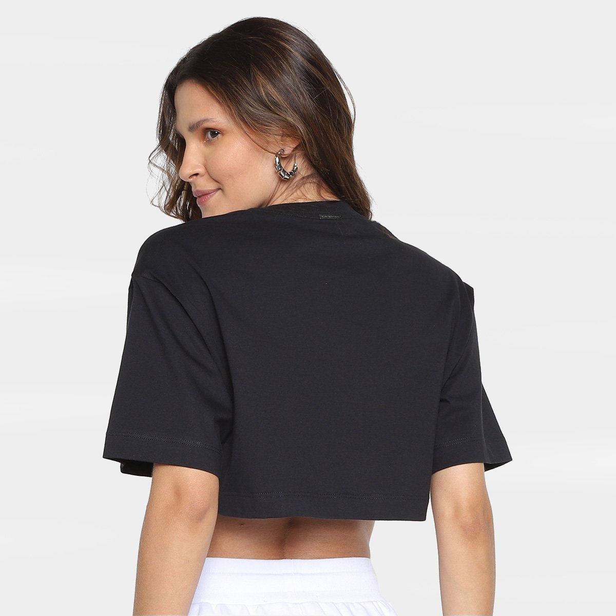 Camiseta Cropped Calvin Klein Relevo Pino Feminina - Tam: M - 1
