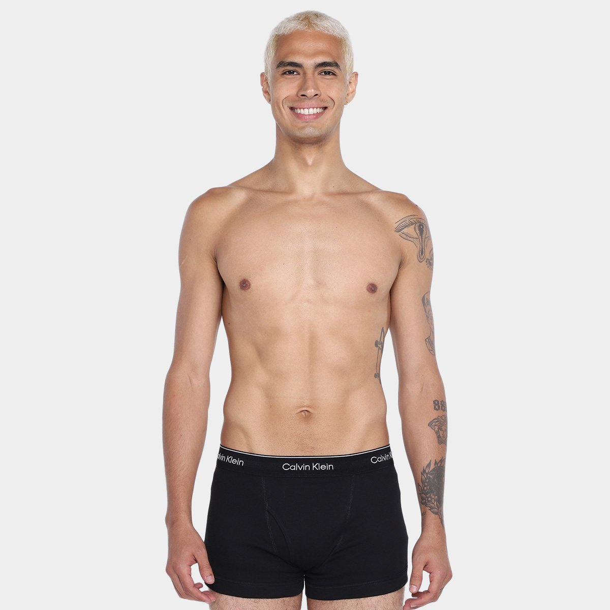 Kit Cueca Boxe Calvin Klein Trunk Masculina -  3 Peças - Tam: P - 1