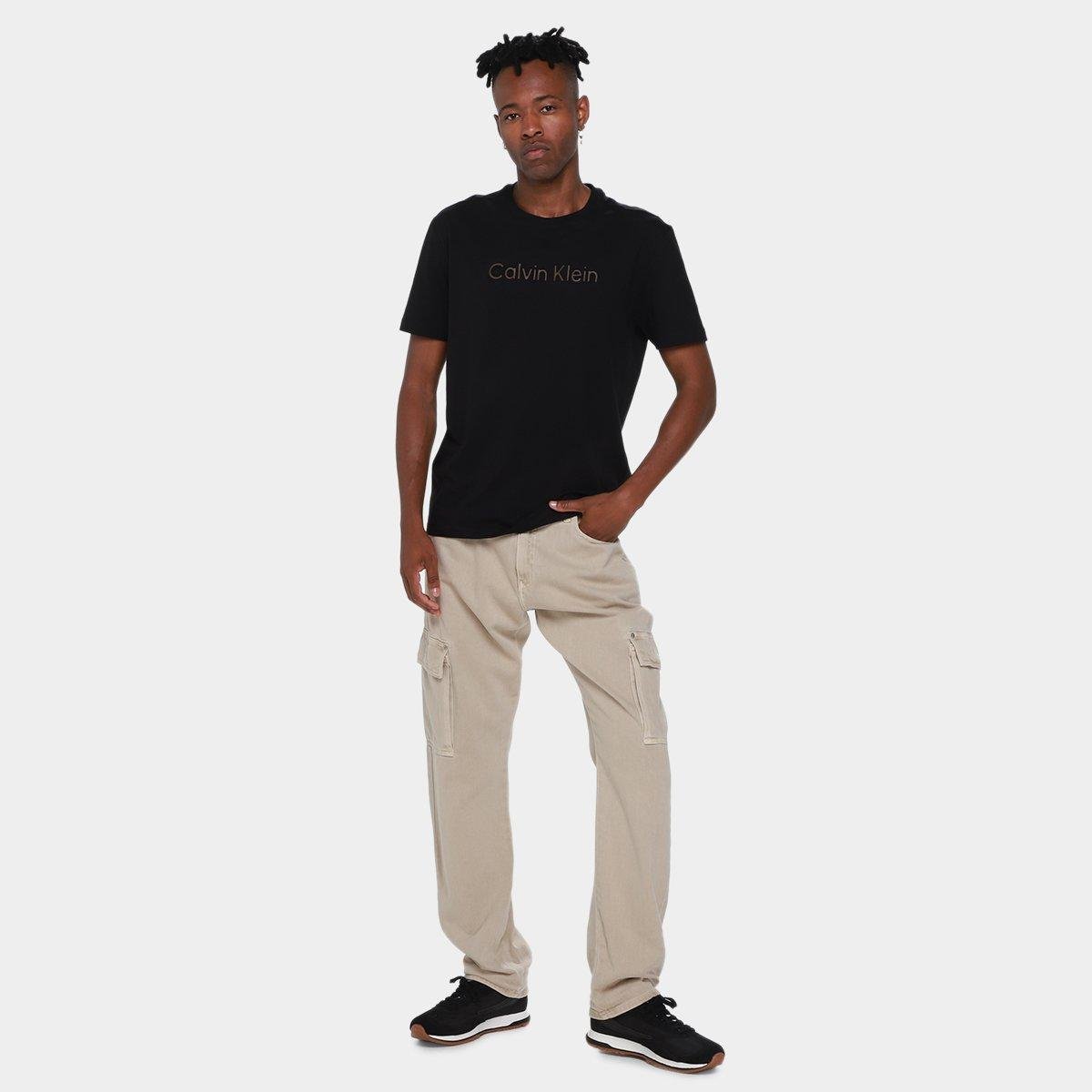Camiseta Calvin Klein Embossed Color I Masculina - Tam: P - 4