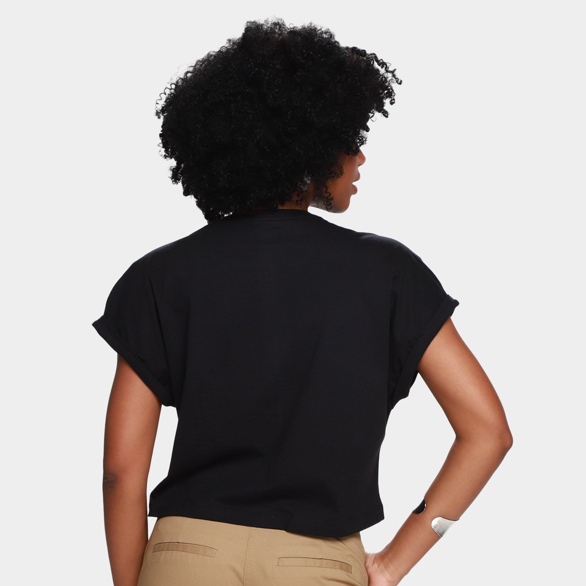 Camiseta Cropped Calvin Klein Casual Feminina - Tam: GG - 1