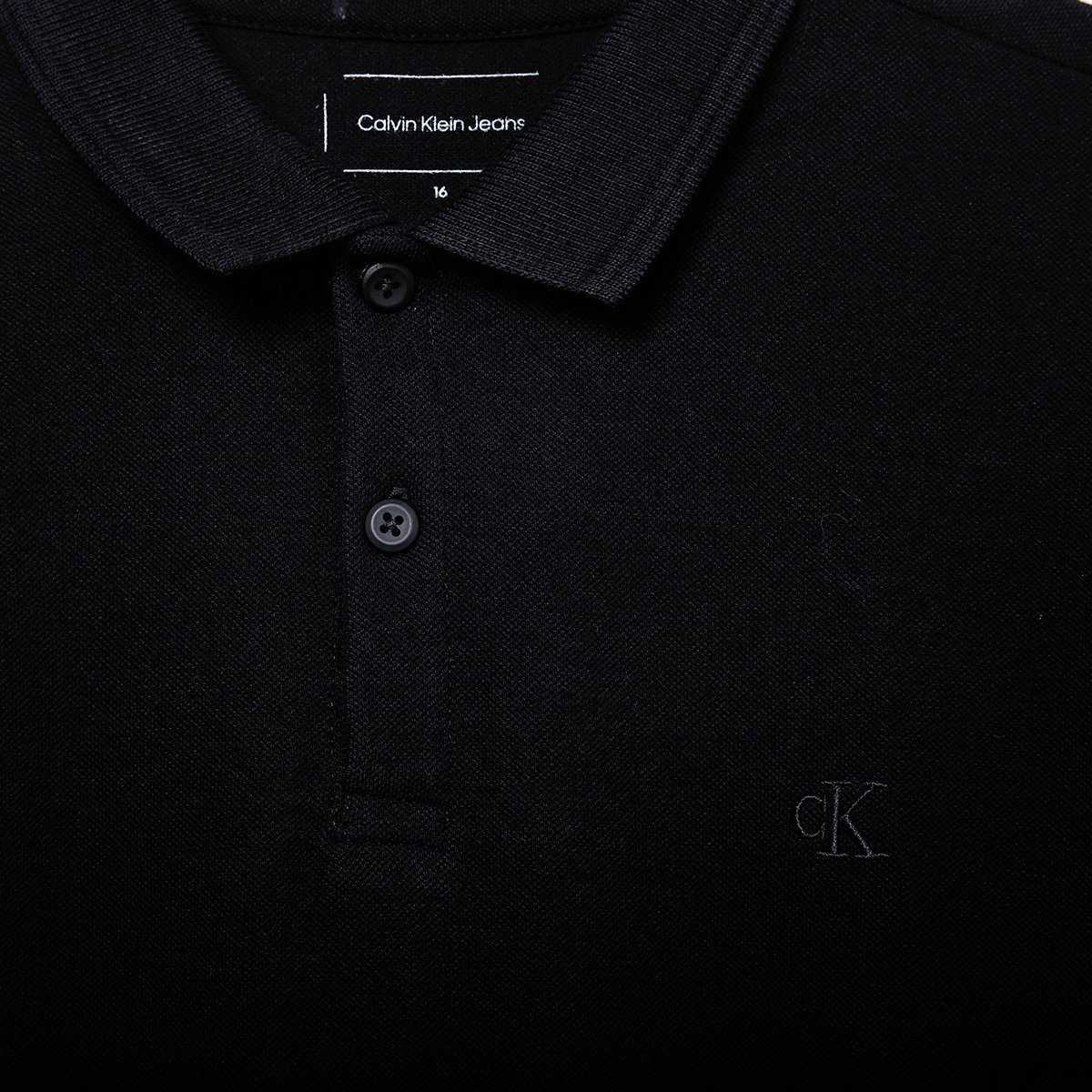 Camisa Polo Infantil Calvin Klein Logo Bordado - Tam: 14A - 1