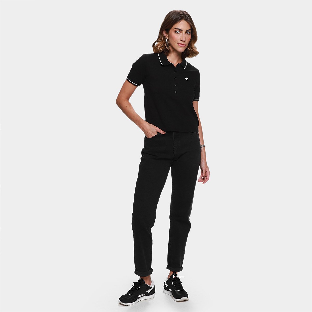 Camisa Polo Calvin Klein Piquet Duplo Feminina - Tam: M - 3