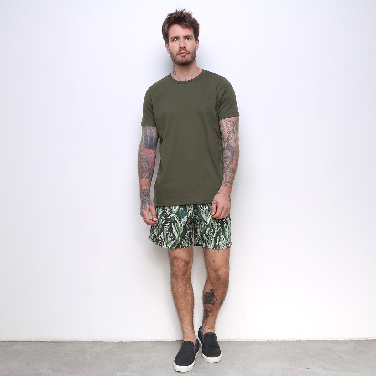 Boardshorts Colcci Es2 Ccs Praia Folhagens Masculino - Tam: P - 3