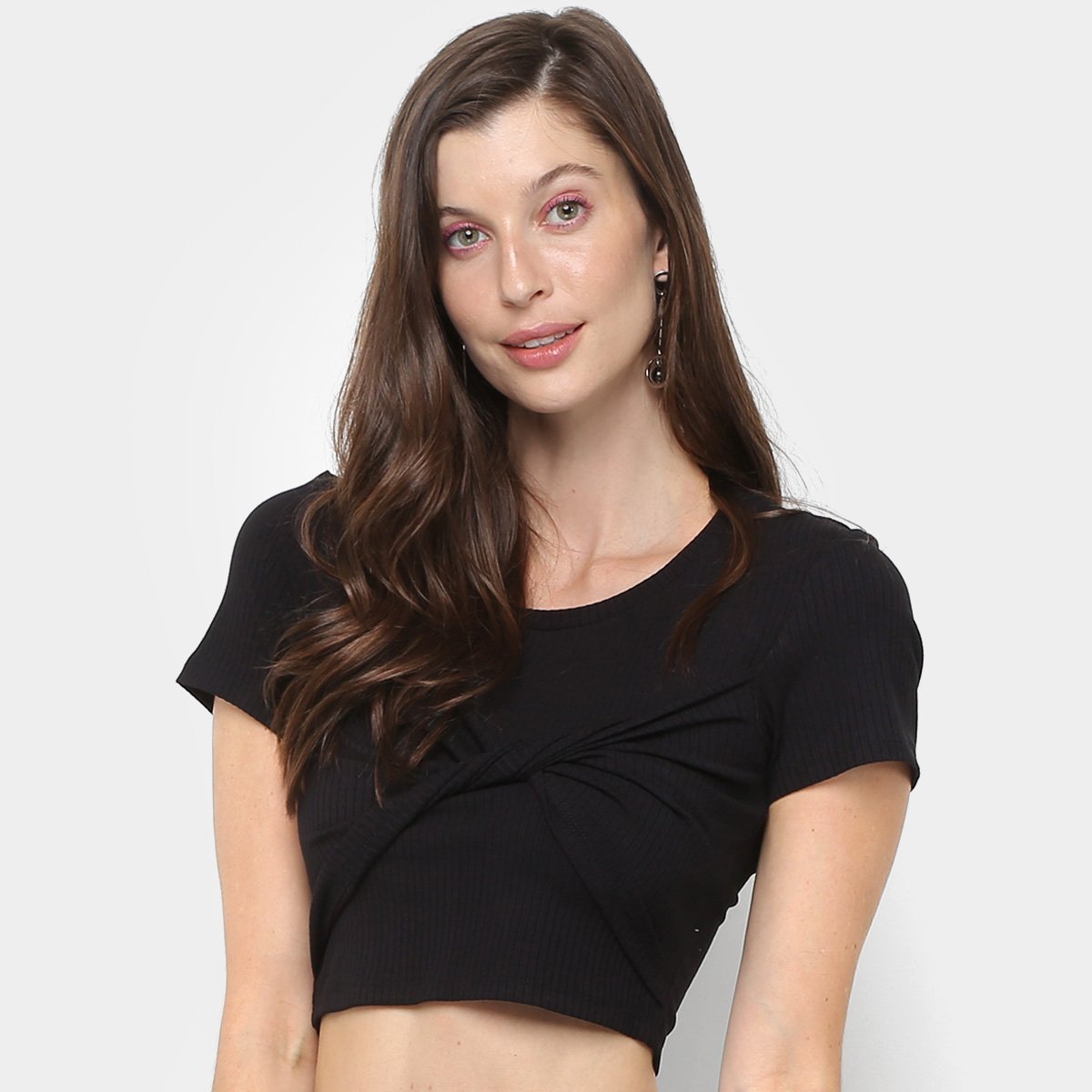 Blusa Cropped Vide Bula Torção Feminina - Tam: G