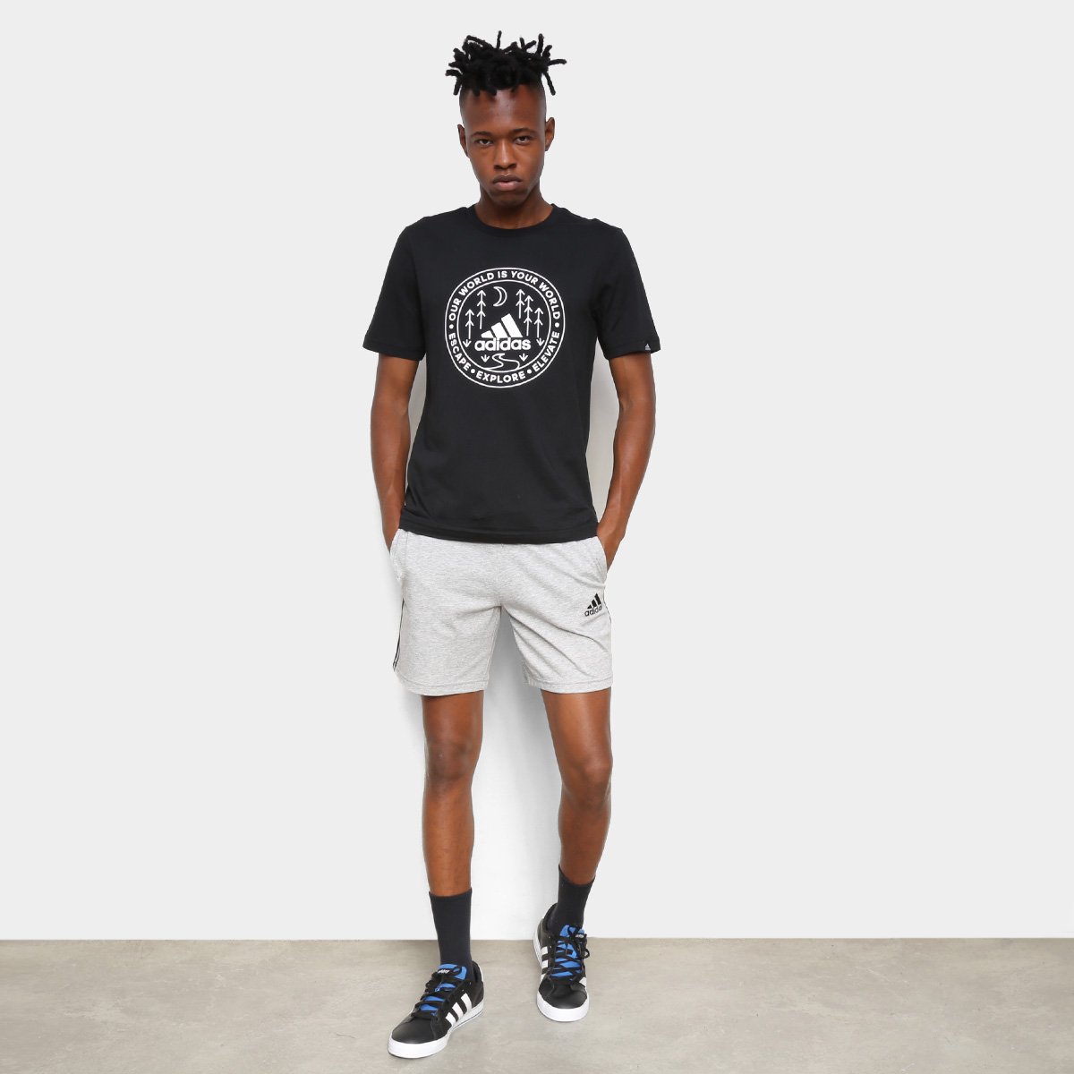 Camiseta Adidas Gráfica Explorer Masculina - Tam: G - 3