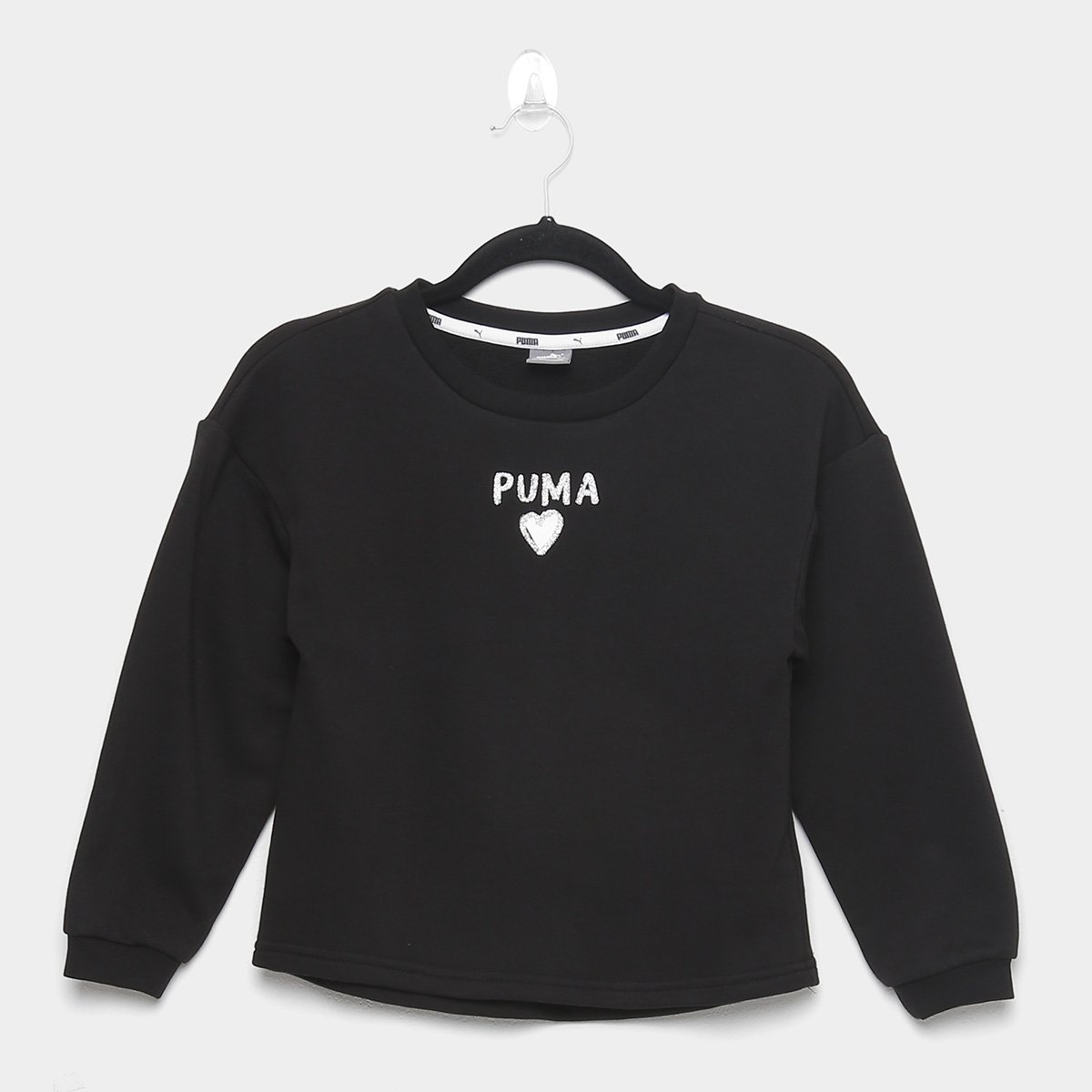 Blusa Moletom Infantil Puma Alpha Crew Sweat Feminina