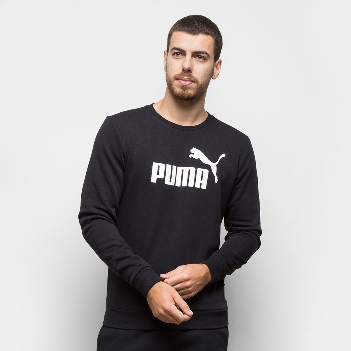 Blusa Puma Ess Logo Crew Sweat Tr Big Logo