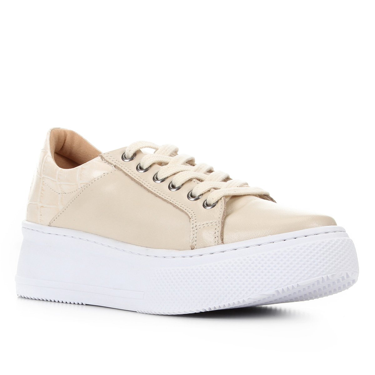 Tênis Couro Shoestock Mix Feminino