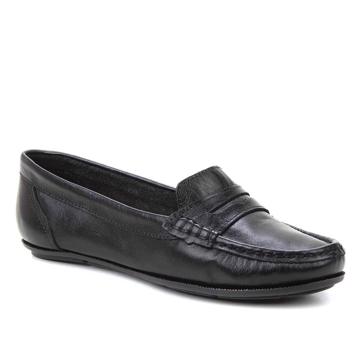 Mocassim Couro Shoestock Comfy Feminino