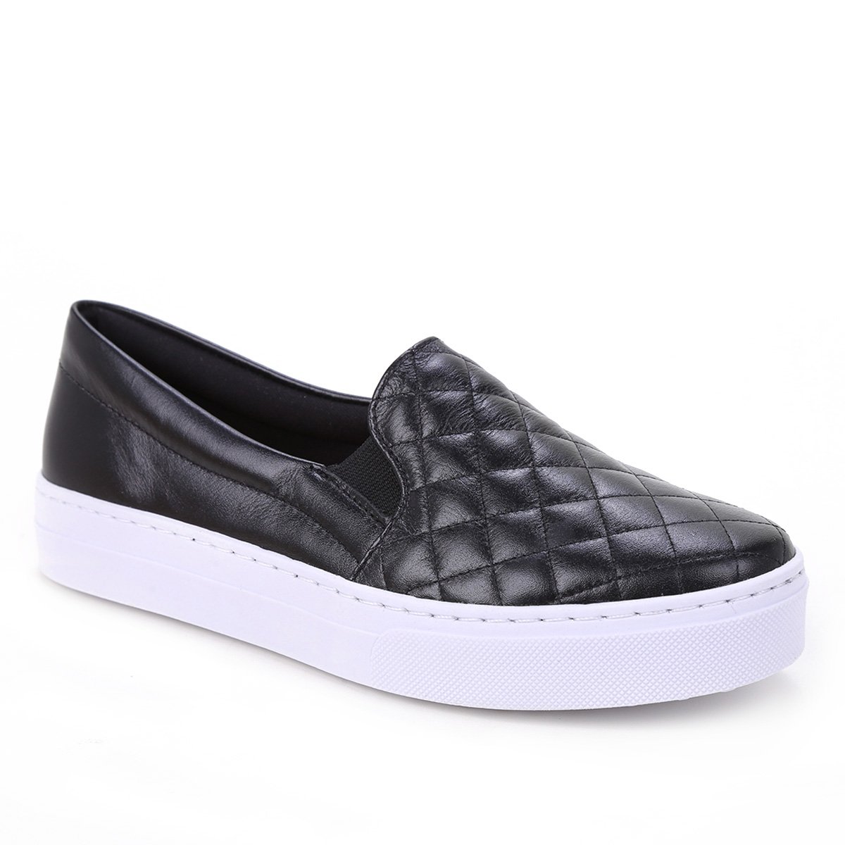 Slip On Couro Shoestock Matelassê Feminino