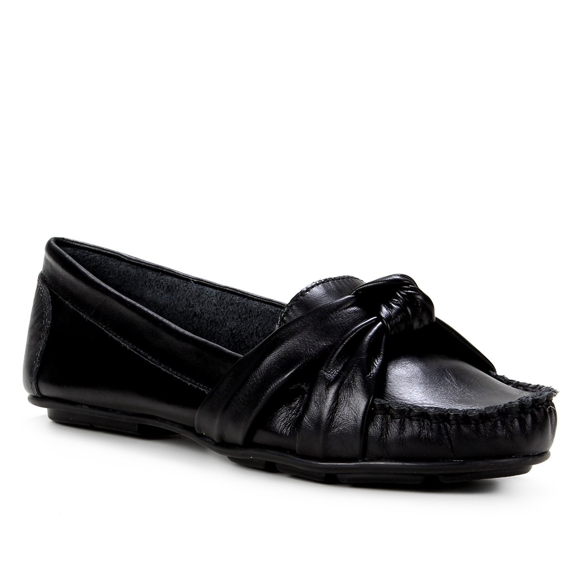 Mocassim Couro Shoestock Comfy Nó Feminino