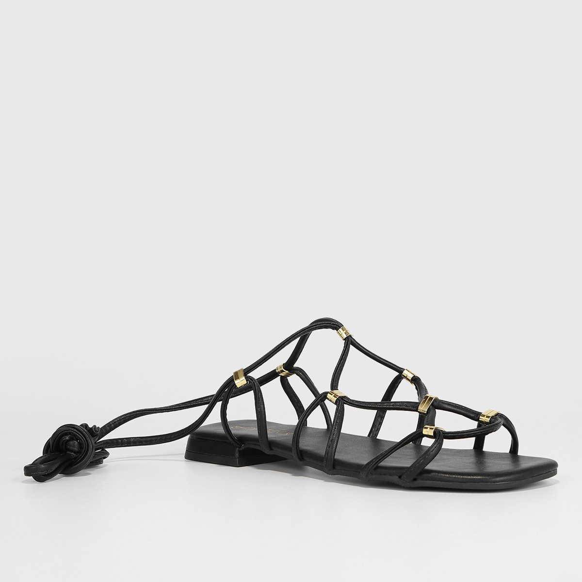 Rasteira Shoestock Lace Up Metal - Tam: 35 - 2