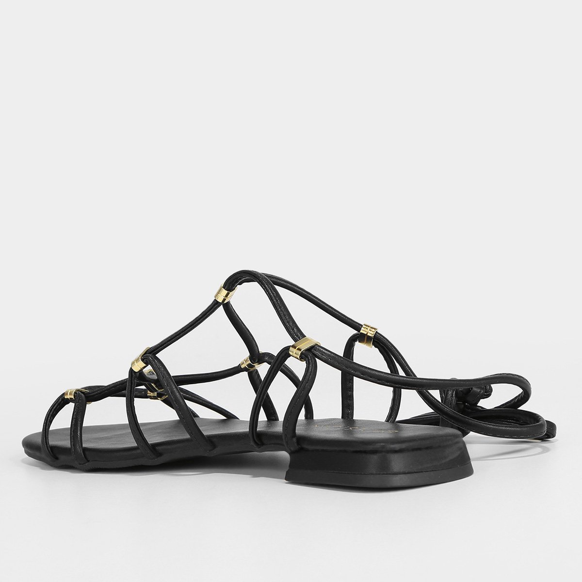 Rasteira Shoestock Lace Up Metal - Tam: 35 - 3