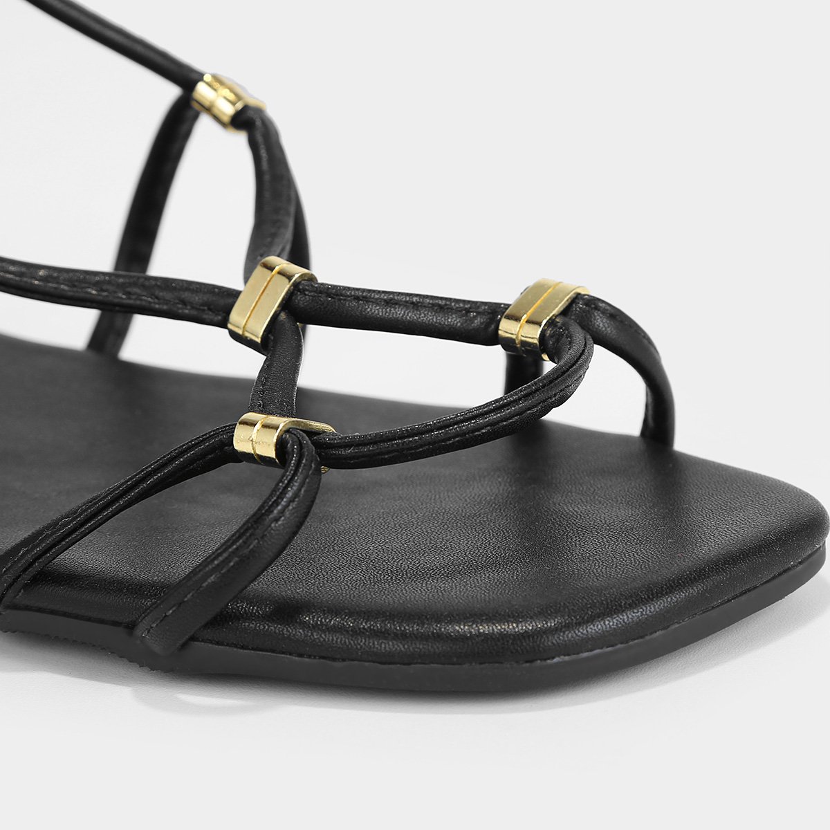 Rasteira Shoestock Lace Up Metal - Tam: 35 - 4