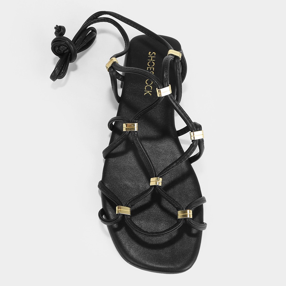 Rasteira Shoestock Lace Up Metal - Tam: 35 - 5