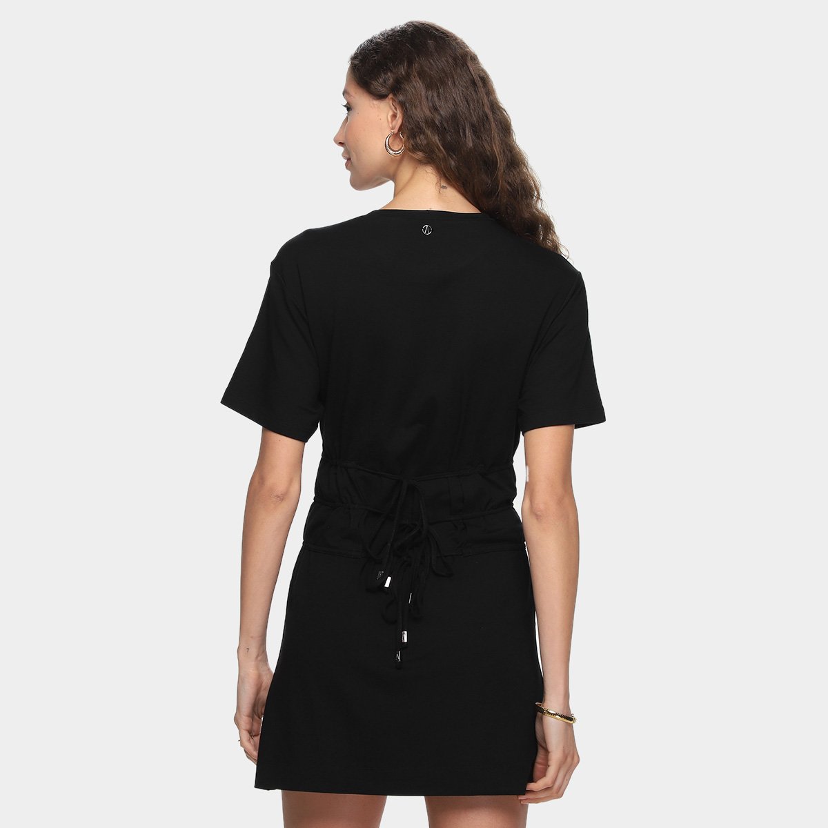 Vestido Animale Jeans com Amarração Feminino - Tam: P - 1